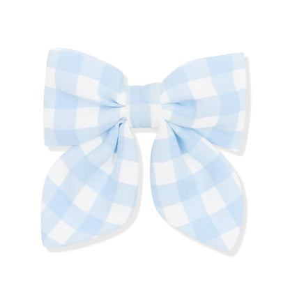 Medium Alligator Clip Bow in Gingham Breeze