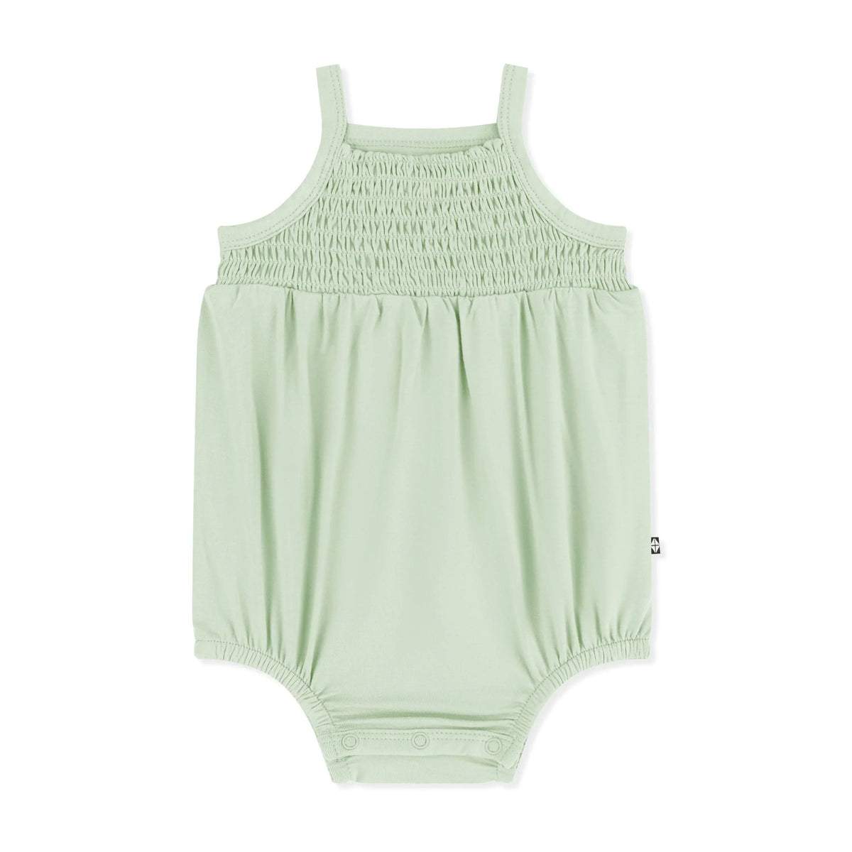 Smocked Bubble Romper in Basil