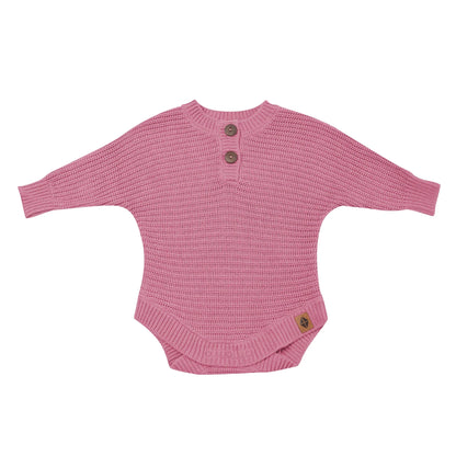 Chunky Knit Romper in Apple Blossom