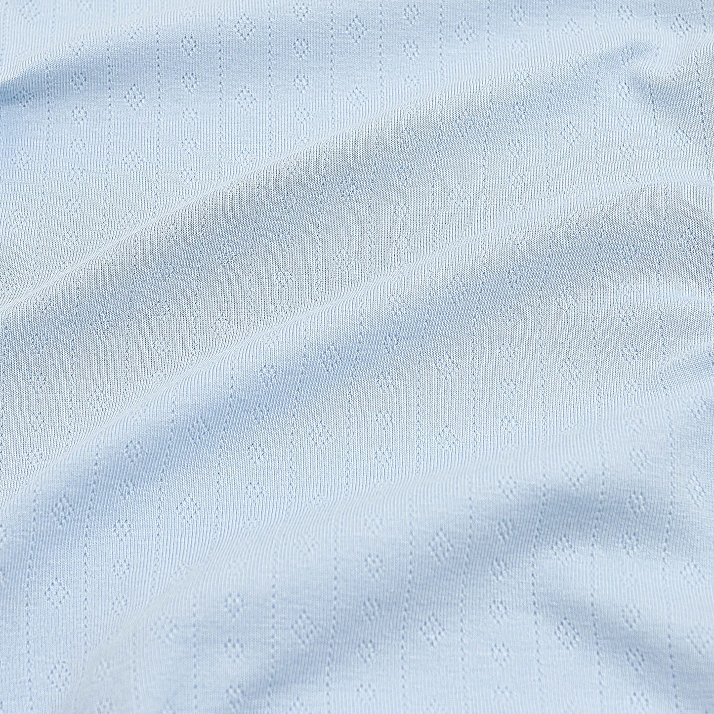 Pointelle Zippered Footie in Breeze