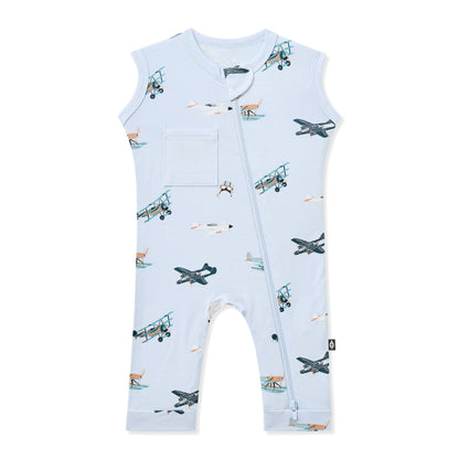Zippered Sleeveless Romper in Take Off