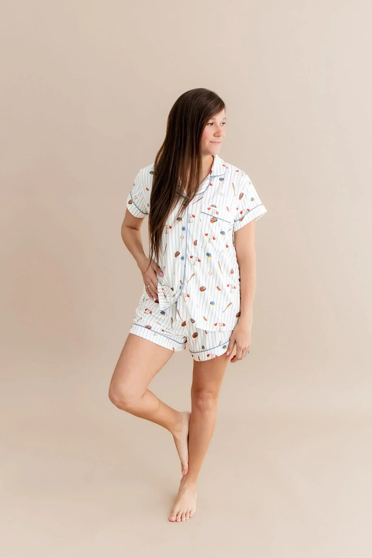 Women's Short Sleeve Pajama Set in Home Run