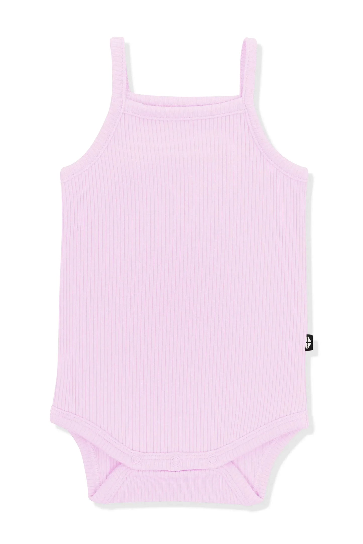 Ribbed Spaghetti Strap Bodysuit in Thistle