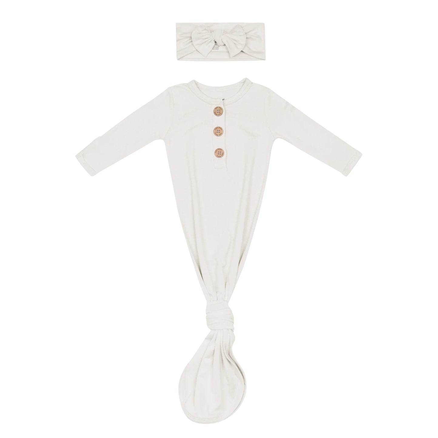 Knotted Gown with Bow Set in Oat