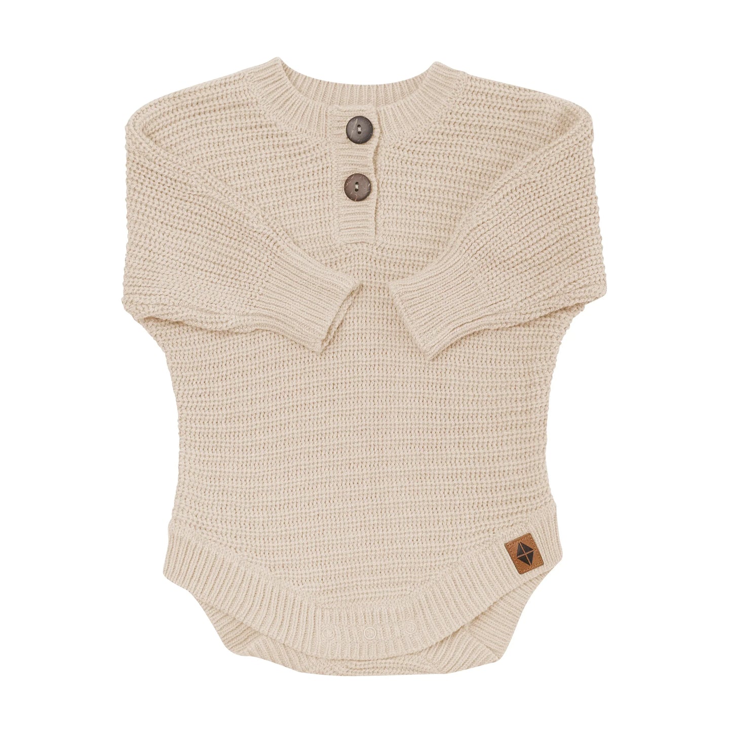 Chunky Knit Romper in Almond