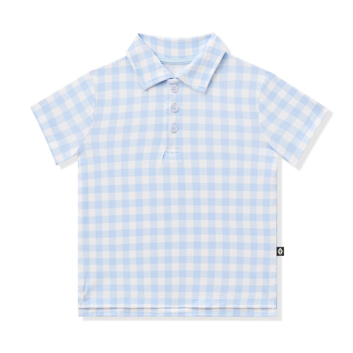 Toddler Short Sleeve Polo in Gingham Breeze