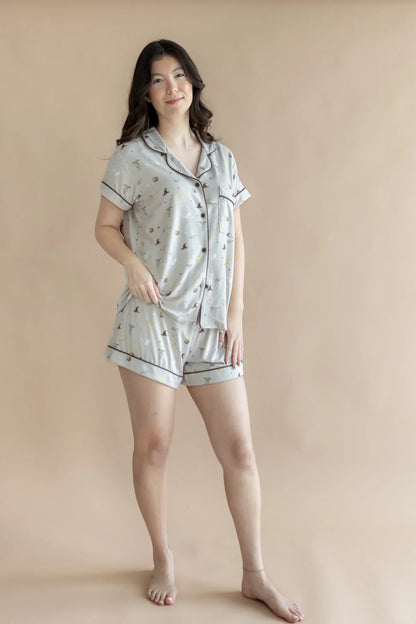 Women's Short Sleeve Pajama Set in Starry Icon