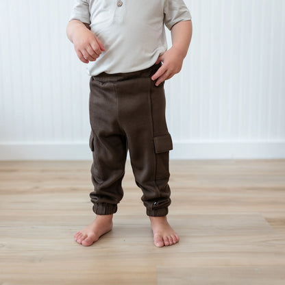 Fleece Cargo Pants in Espresso