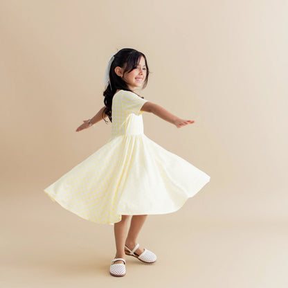 Twirl Dress in Gingham Chamomile