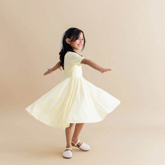 Twirl Dress in Gingham Chamomile