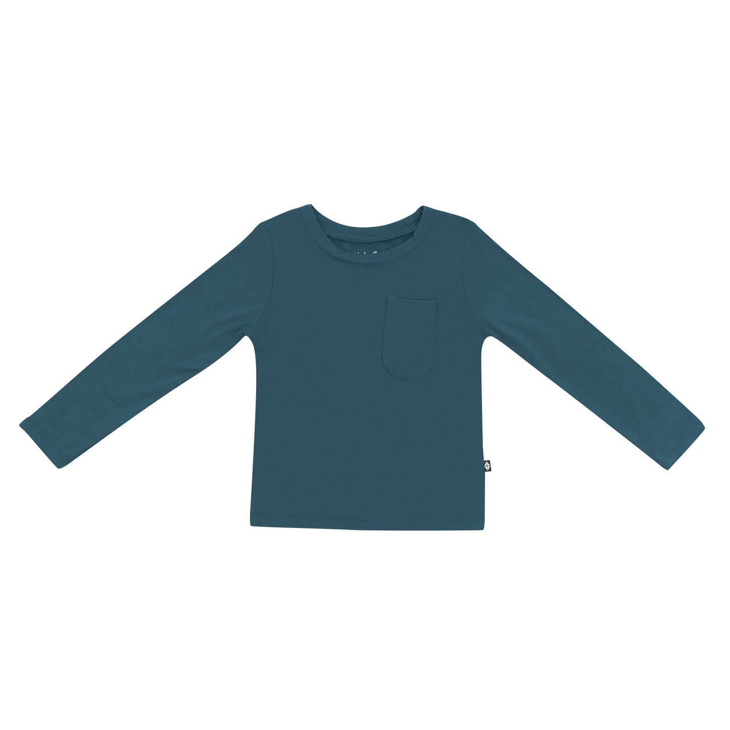 Long Sleeve Toddler Crew Neck Tee in Atlantic