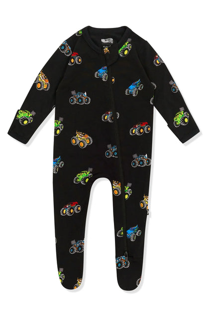 Zippered Footie in Monster Truck