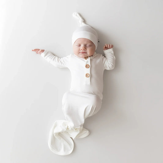 Knotted Gown with Hat Set in Cloud