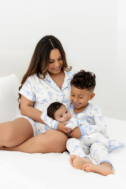 Long Sleeve Pajamas in Toile Safari