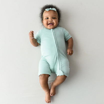 Zippered Shortall Romper in Sage