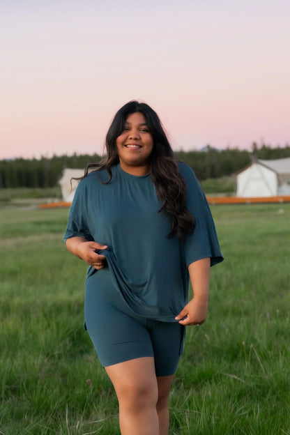 Women’s Biker Short Set in Atlantic