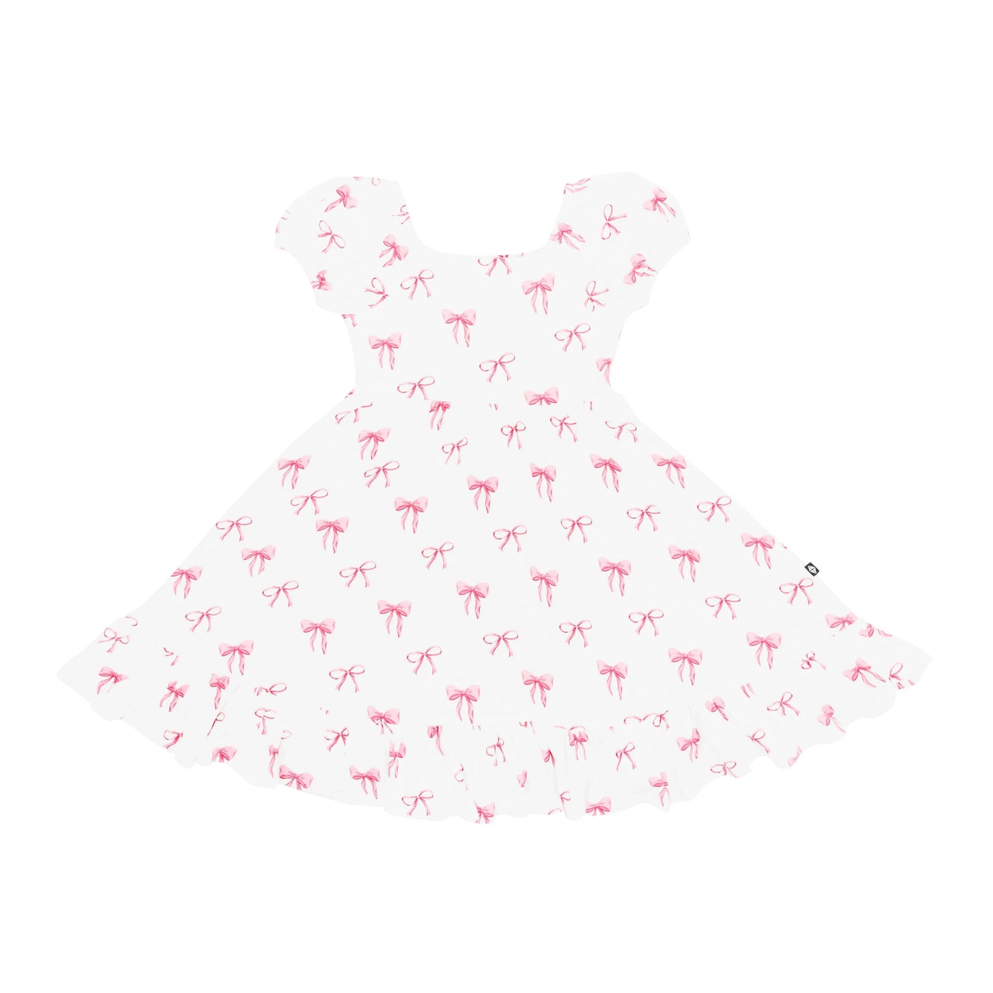 Puff Sleeve Twirl Dress in Bow