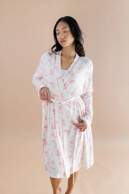 Women's Lounge Robe in Toile Ballet