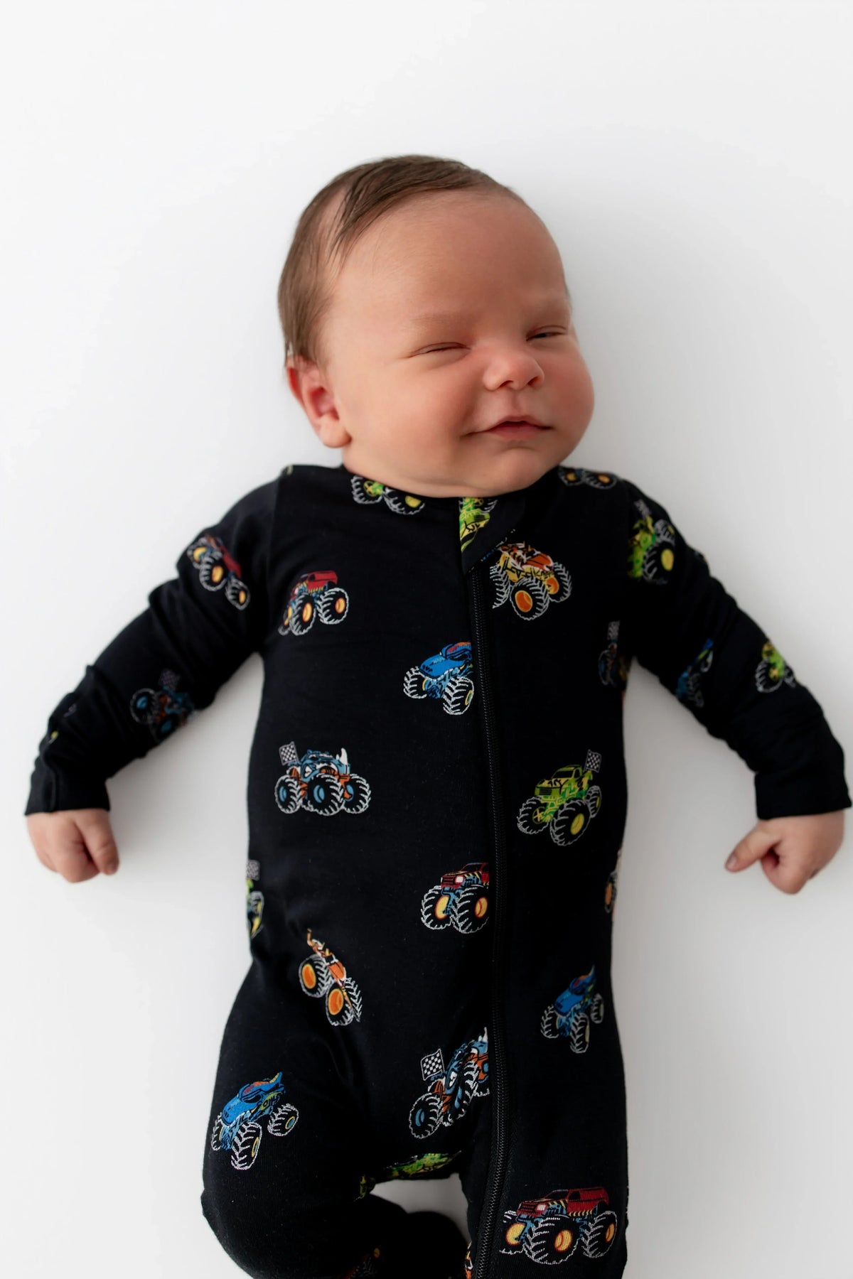 Zippered Footie in Monster Truck