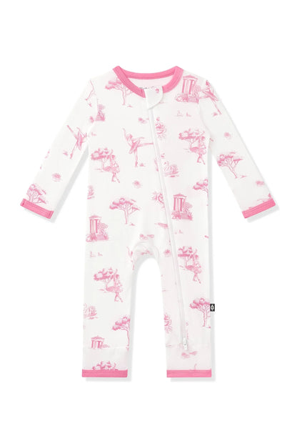 Zippered Romper in Toile Ballet