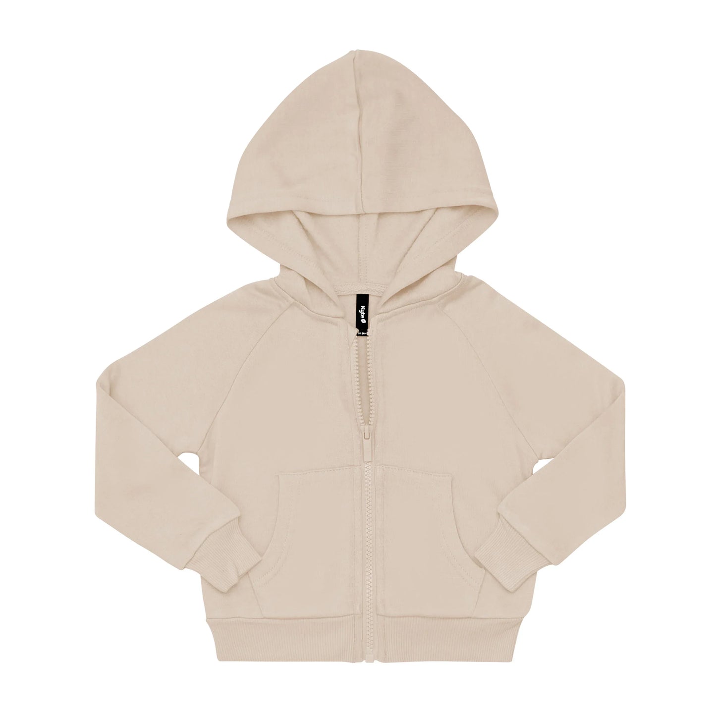Fleece Zip Up Hoodie in Almond