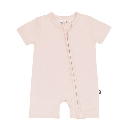 Zippered Shortall Romper in Blush
