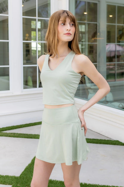 Bamboo Flex Bra Tank in Basil