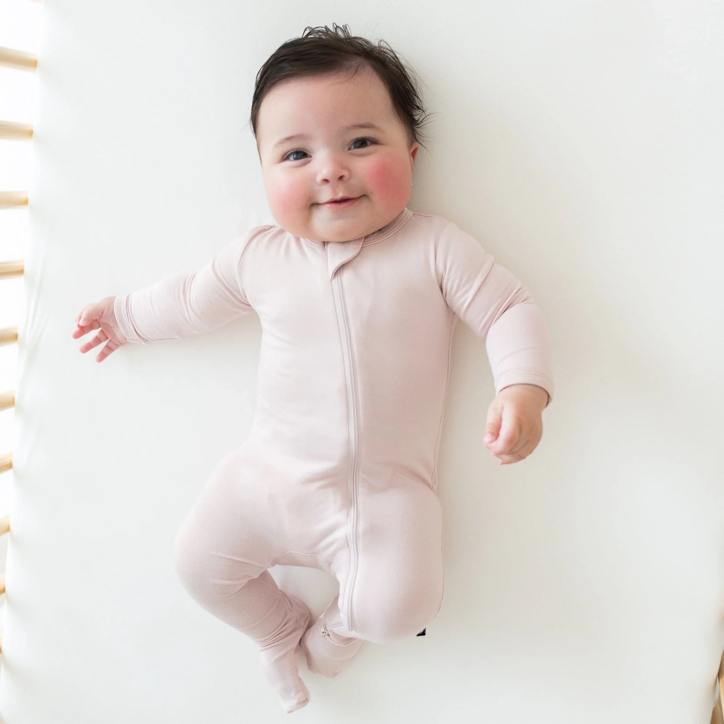 Zippered Footie in Blush