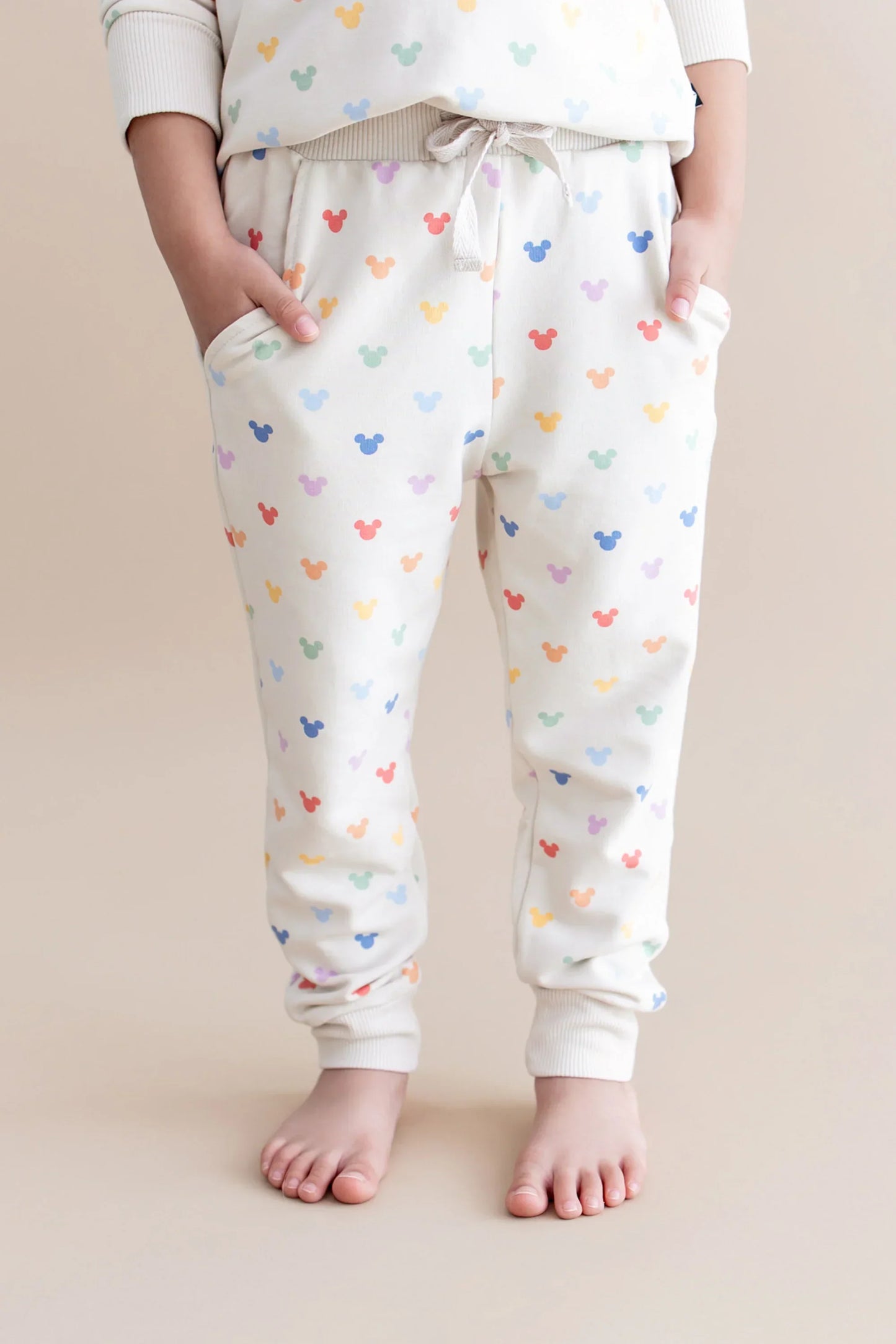 Long Sleeve Jogger Set in Pastel Mickey Mouse
