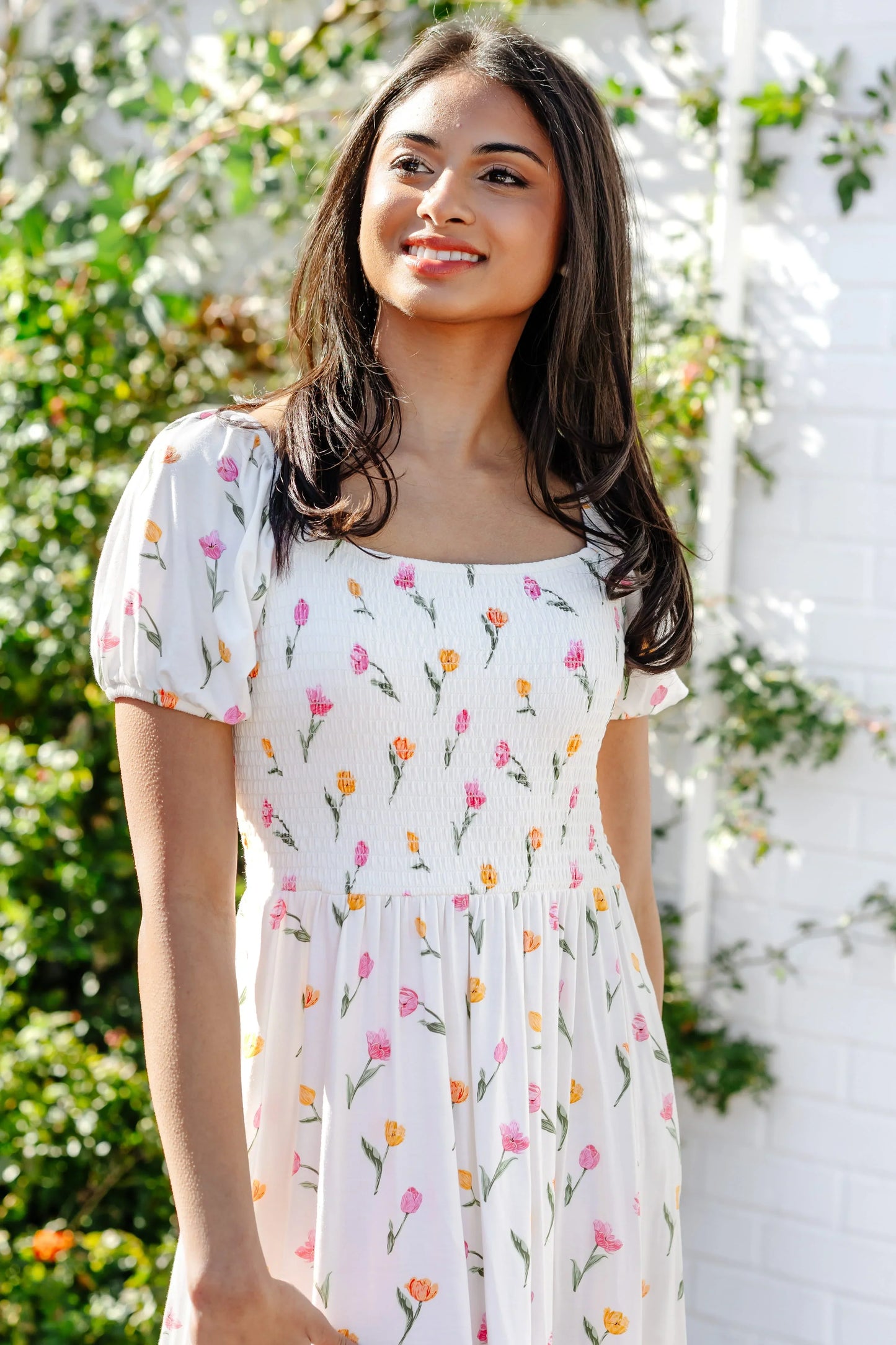 Women’s Smocked Dress in Tulip