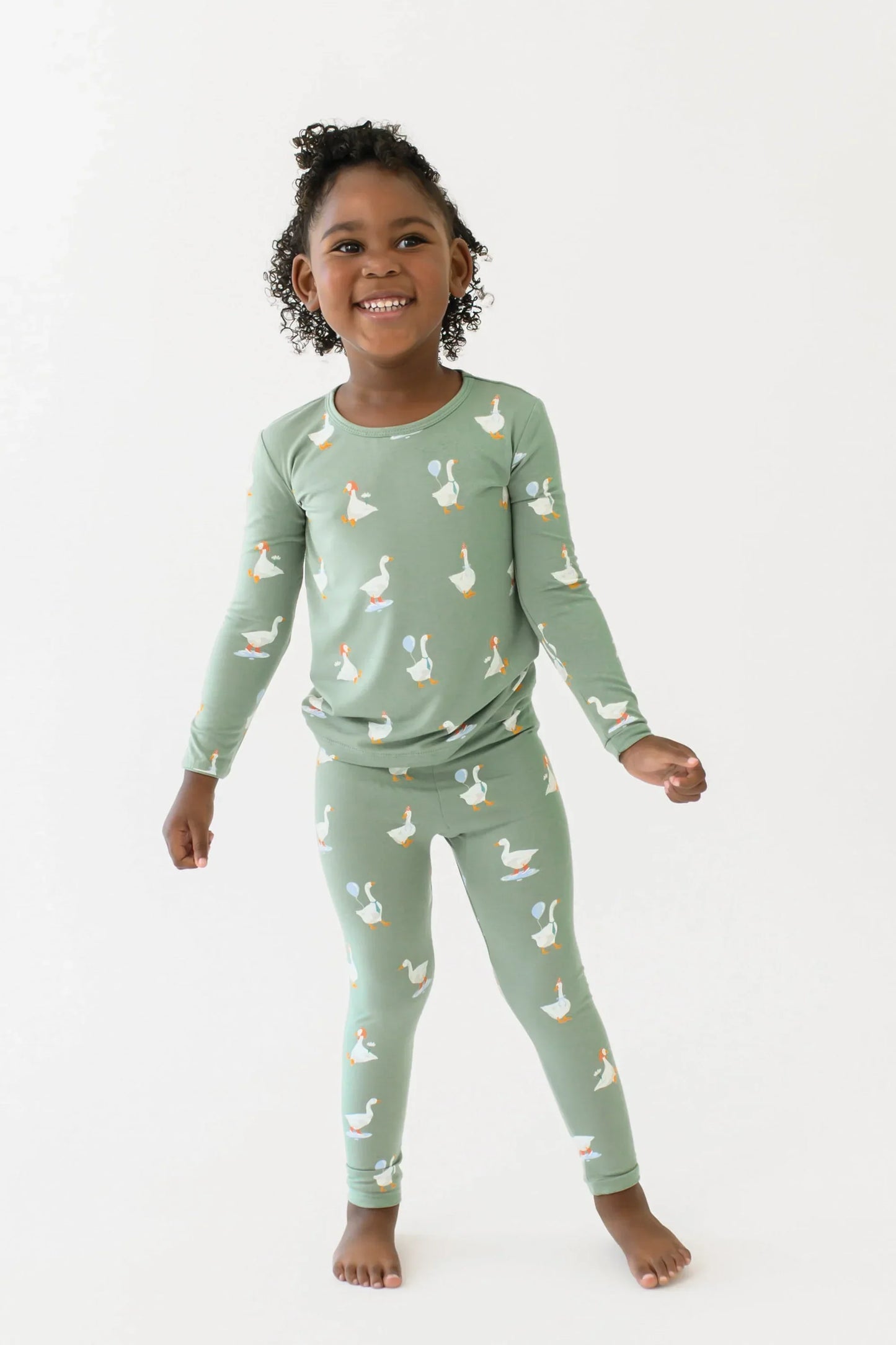 Long Sleeve Pajamas in Silly Goose