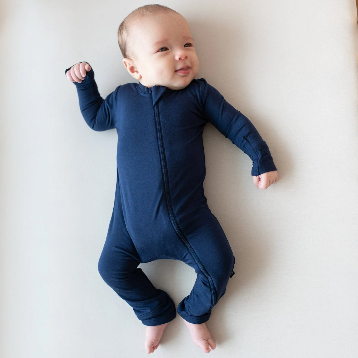 Zippered Romper in Navy