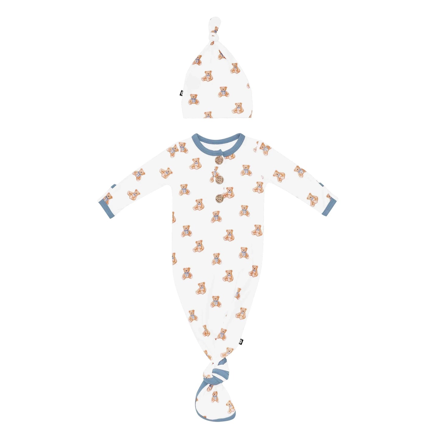 Knotted Gown with Hat Set in Teddy Bear