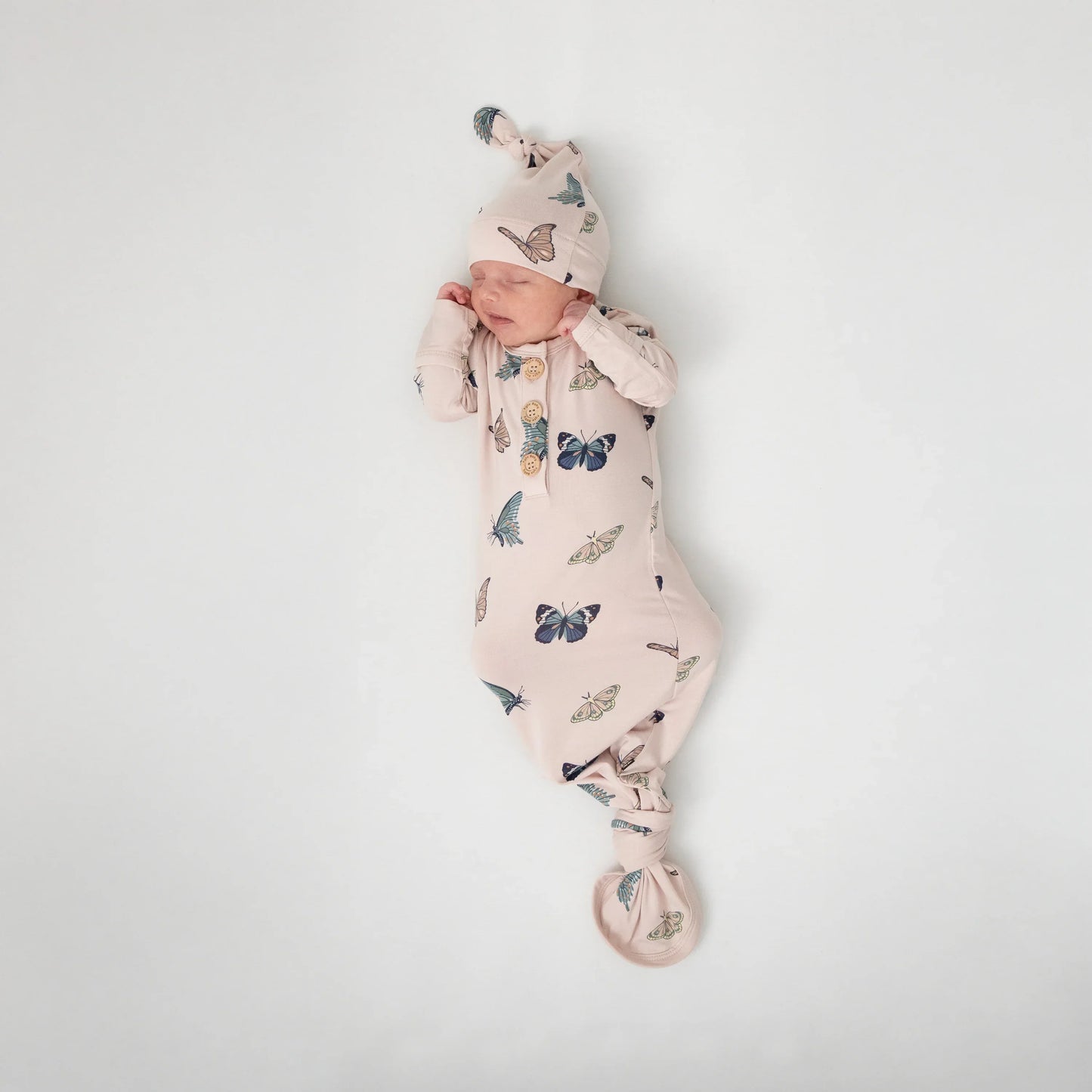 Knotted Gown with Hat Set in Blush Butterfly