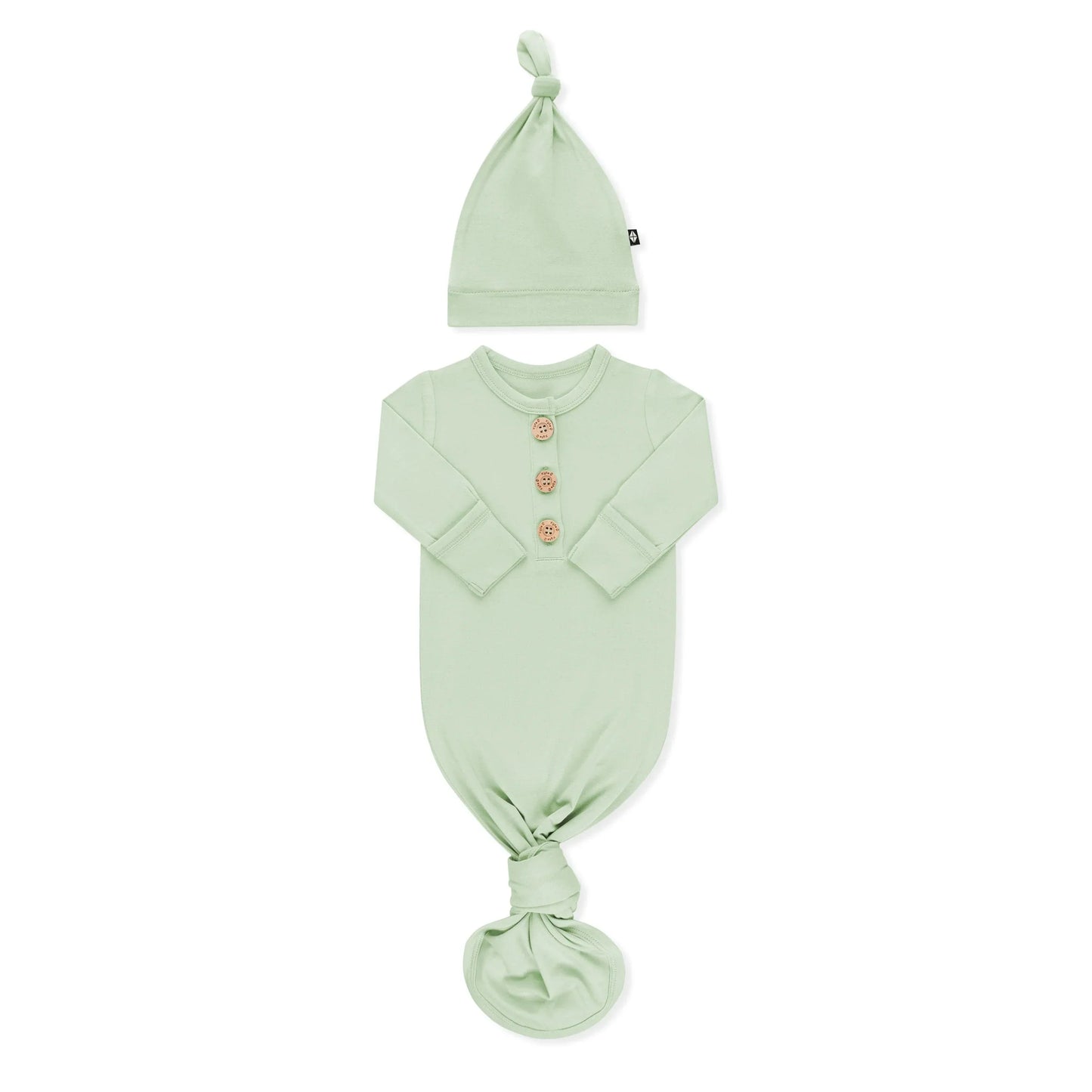 Knotted Gown with Hat Set in Basil