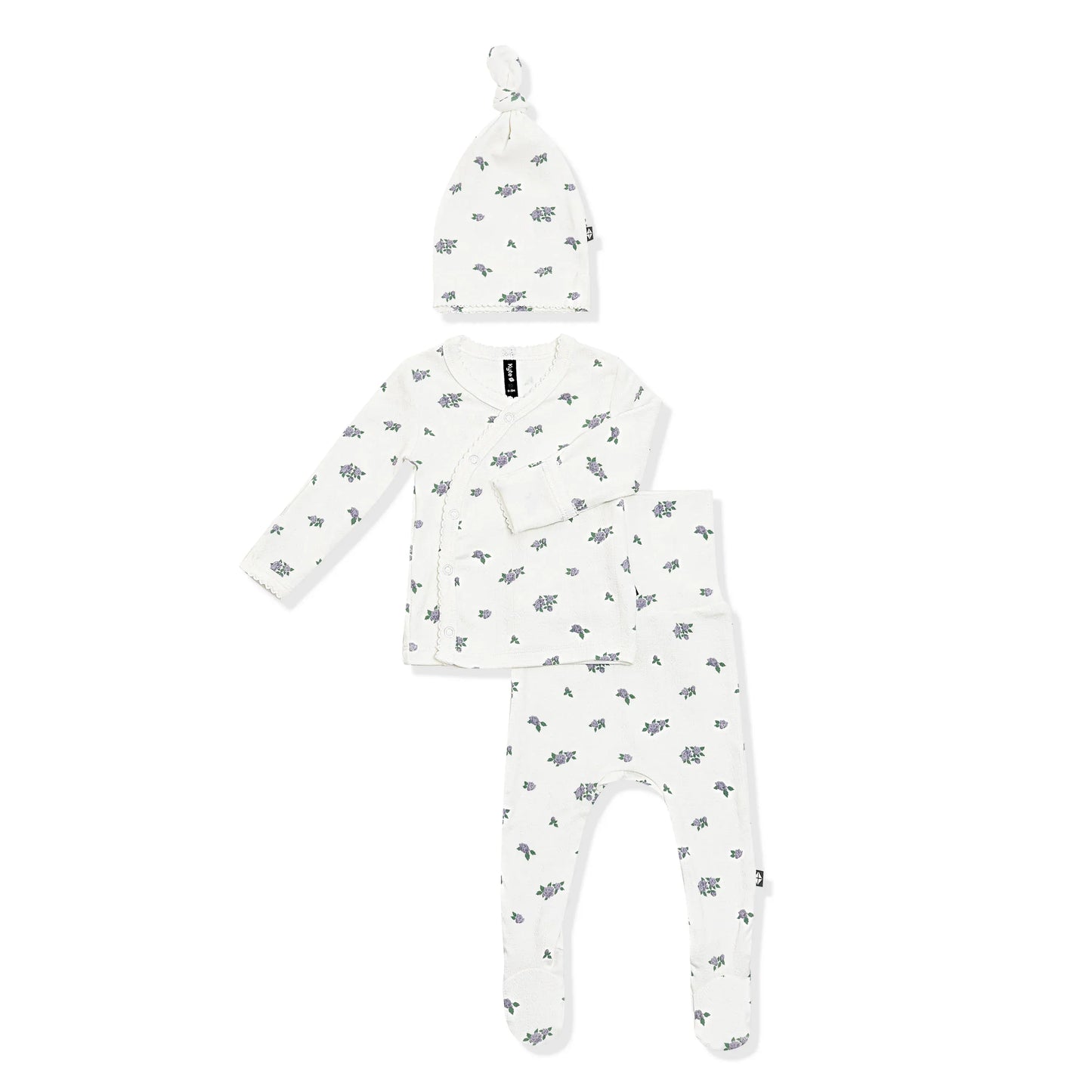 Pointelle Take Me Home Set with Cap in Spray Rose