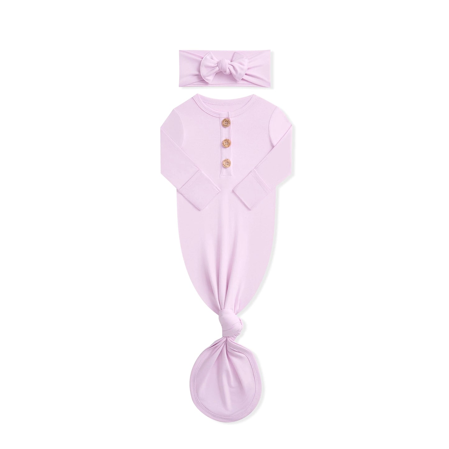 Knotted Gown with Bow Set in Thistle