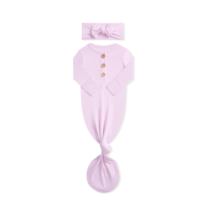 Knotted Gown with Bow Set in Thistle