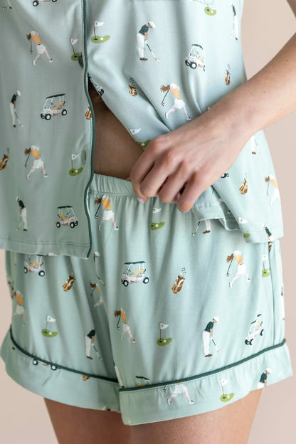 Women's Short Sleeve Pajama Set in Golf