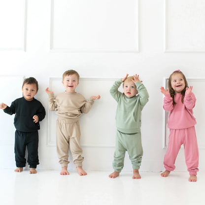 French Terry Jogger Set in Apple Blossom