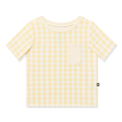 Toddler Crew Neck Tee in Gingham Chamomile