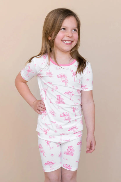 Short Sleeve Pajamas in Toile Ballet