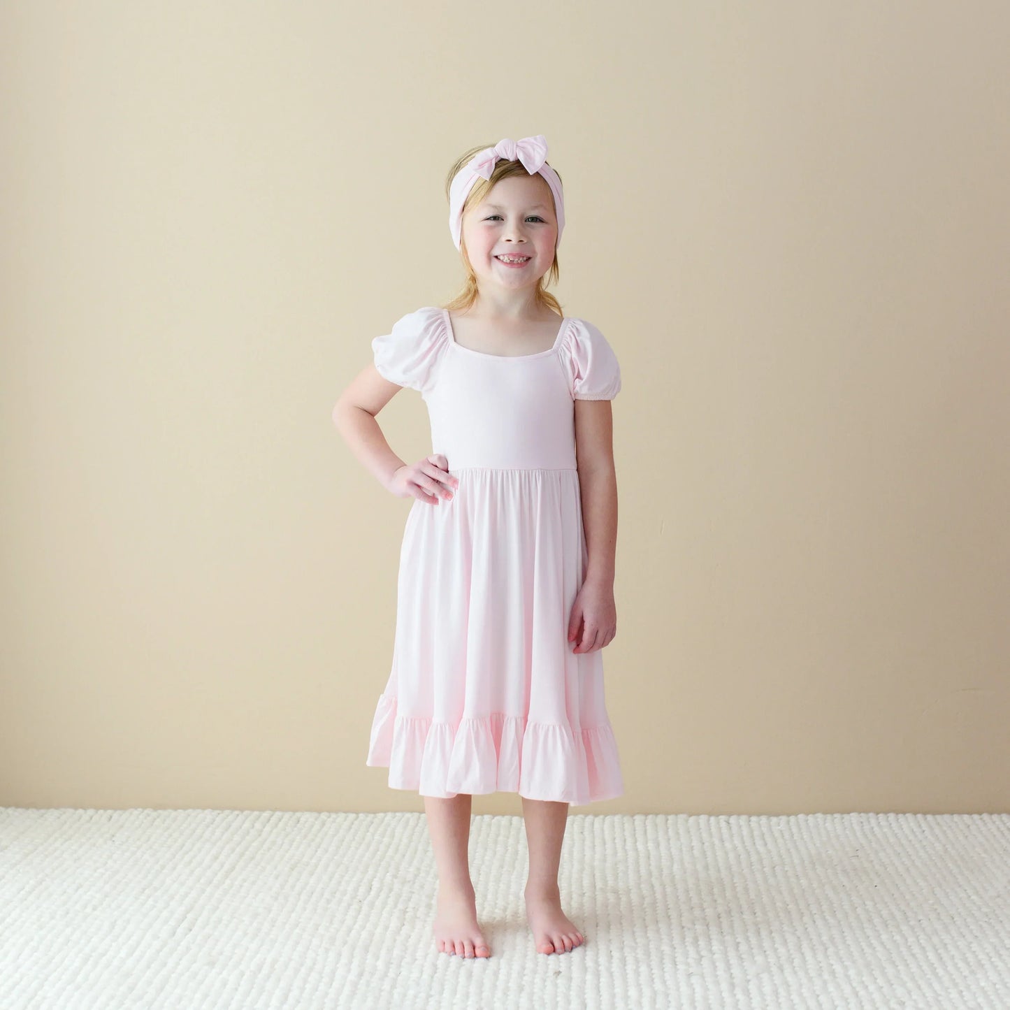 Puff Sleeve Twirl Dress in Sakura