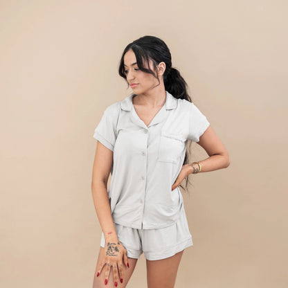 Women’s Short Sleeve Pajama Set in Oat