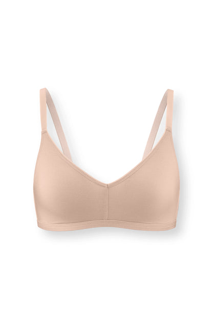 Women's V-Neck Bra in Chai