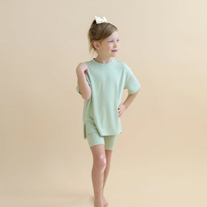 Toddler Biker Short Set in Basil