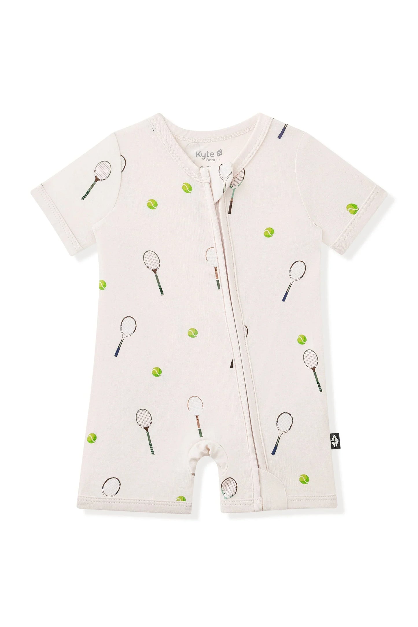 Zipper Shortall Romper in Tennis