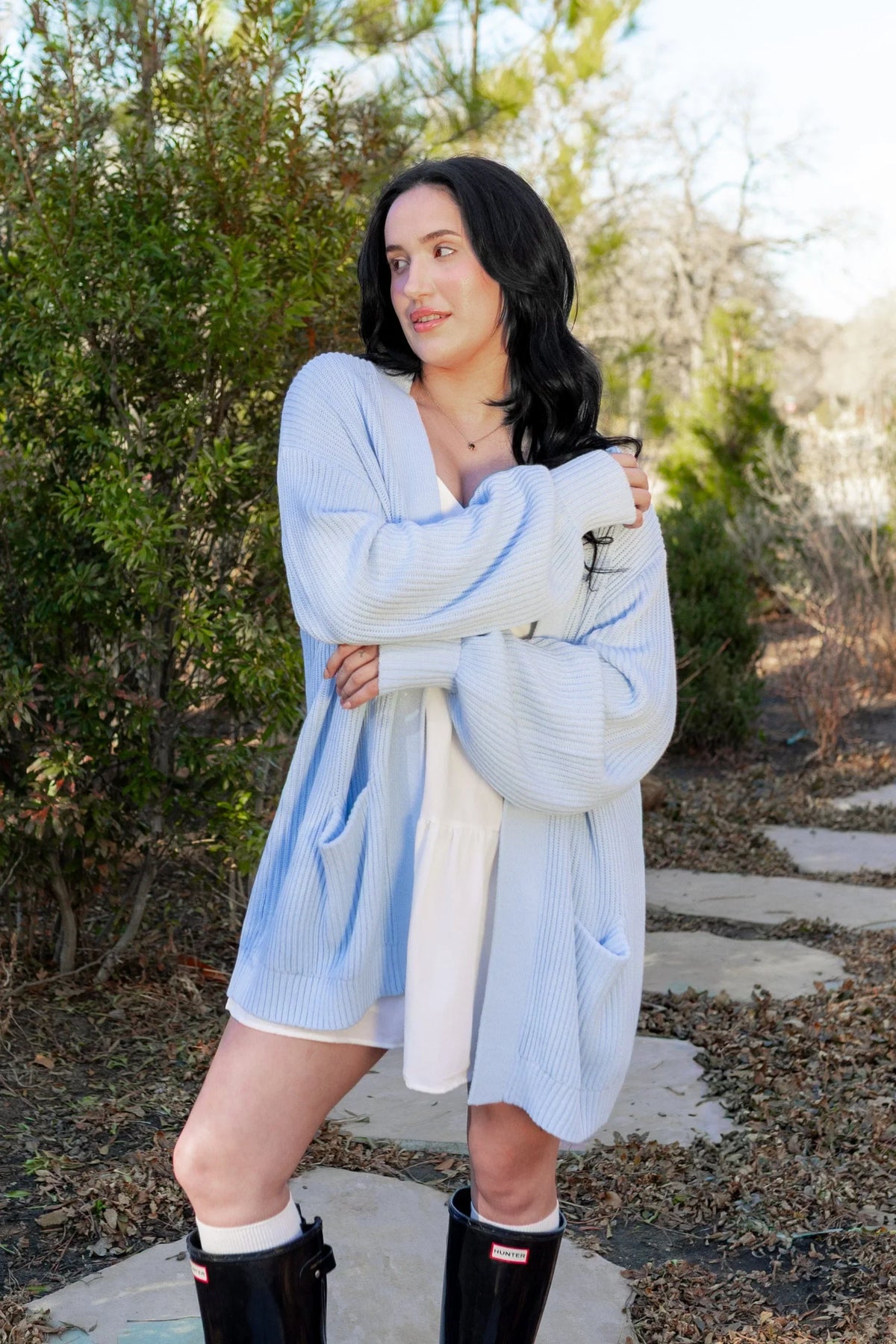Chunky Knit Women's Oversized Cardigan in Breeze