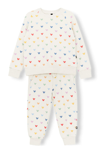 Long Sleeve Jogger Set in Pastel Mickey Mouse