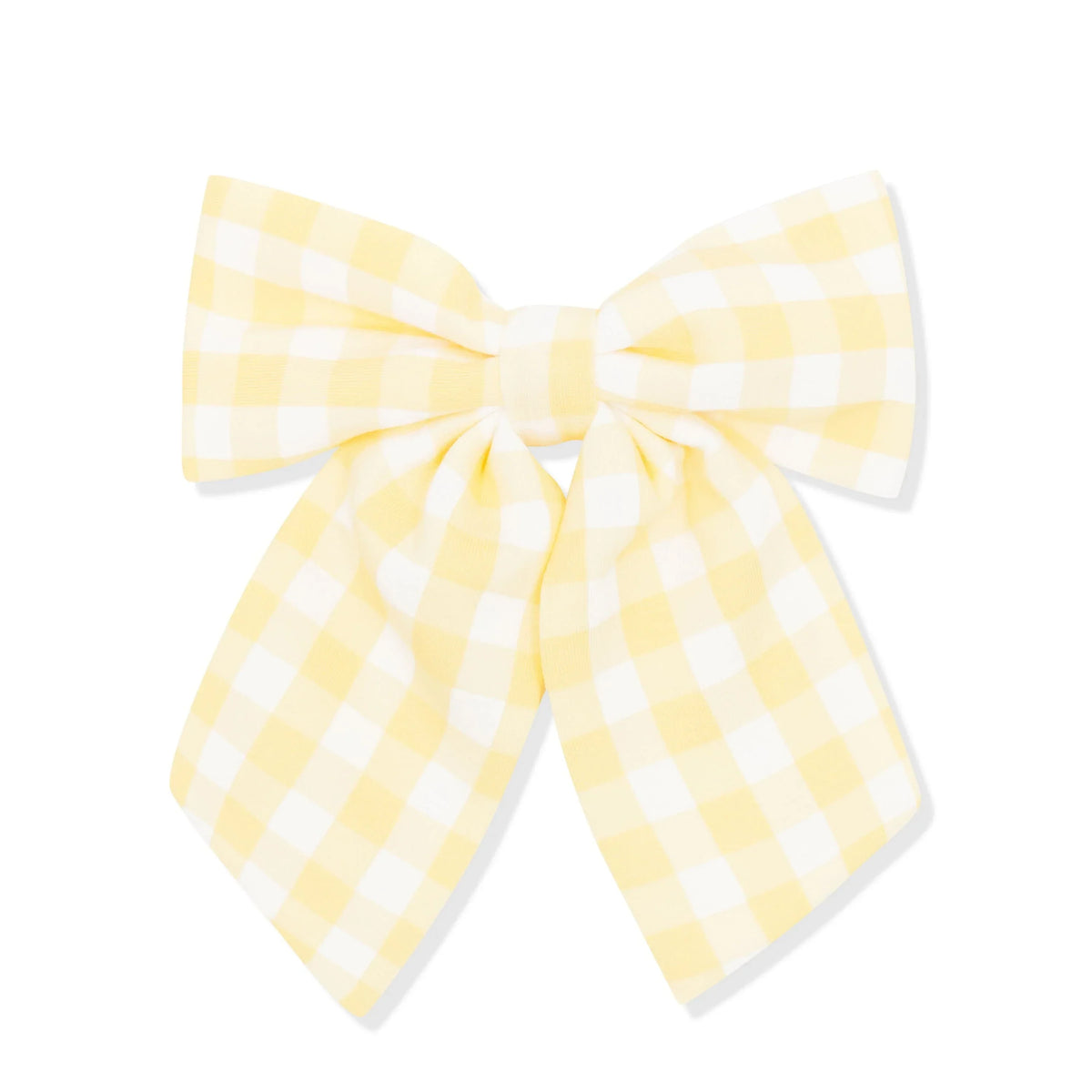 Large Alligator Clip Bow in Gingham Chamomile
